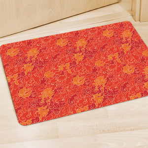 Burning Japanese Flame Pattern Print Polyester Doormat