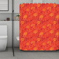 Burning Japanese Flame Pattern Print Polyester Shower Curtain