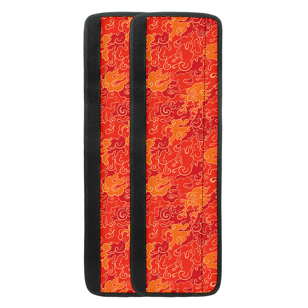 Burning Japanese Flame Pattern Print Refrigerator Handle Covers