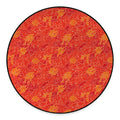Burning Japanese Flame Pattern Print Round Floor Mat