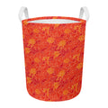 Burning Japanese Flame Pattern Print Round Laundry Basket