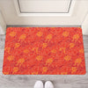 Burning Japanese Flame Pattern Print Rubber Doormat