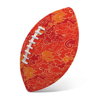 Burning Japanese Flame Pattern Print Rugby Ball
