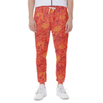 Burning Japanese Flame Pattern Print Scuba Joggers