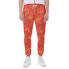 Burning Japanese Flame Pattern Print Scuba Joggers