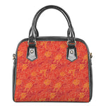 Burning Japanese Flame Pattern Print Shoulder Handbag