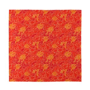 Burning Japanese Flame Pattern Print Silk Bandana