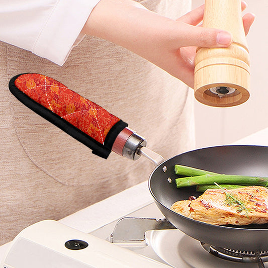 Burning Japanese Flame Pattern Print Skillet Handle Cover