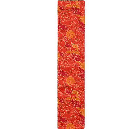 Burning Japanese Flame Pattern Print Table Runner