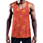 Burning Japanese Flame Pattern Print Training Tank Top