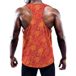 Burning Japanese Flame Pattern Print Training Tank Top