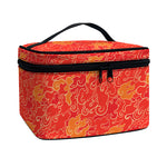 Burning Japanese Flame Pattern Print Travel Makeup Bag