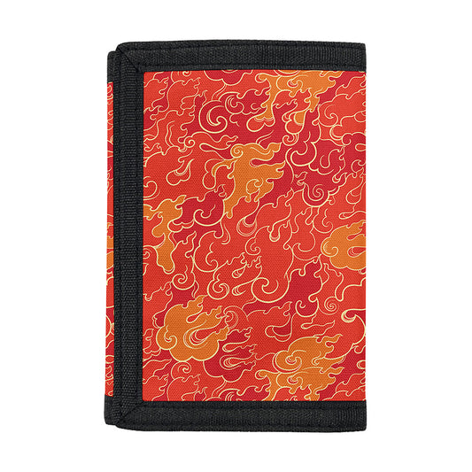Burning Japanese Flame Pattern Print Trifold Wallet