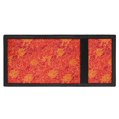 Burning Japanese Flame Pattern Print Trifold Wallet