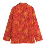 Burning Japanese Flame Pattern Print Women's Blazer