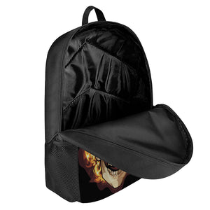 Burning Skull Print 17 Inch Backpack