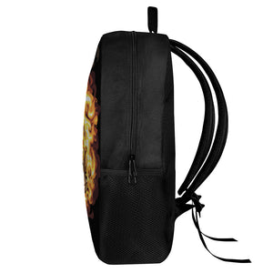 Burning Skull Print 17 Inch Backpack