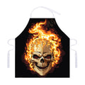 Burning Skull Print Adjustable Apron