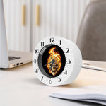 Burning Skull Print Alarm Clock