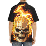 Burning Skull Print Aloha Shirt