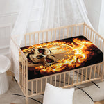 Burning Skull Print Baby Crib Sheet