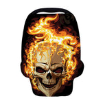Burning Skull Print Baby Seat Cover