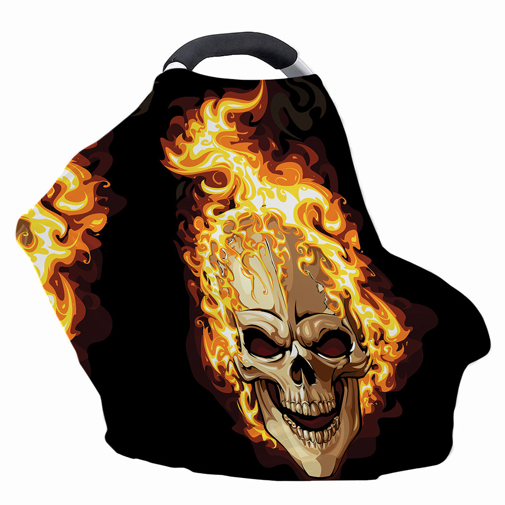 Burning Skull Print Baby Seat Cover