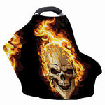 Burning Skull Print Baby Seat Cover