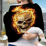 Burning Skull Print Baby Seat Cover