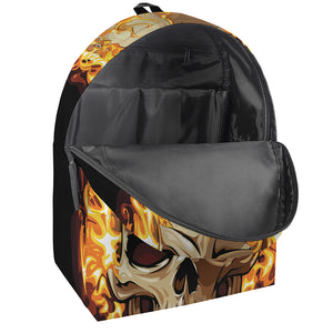 Burning Skull Print Backpack