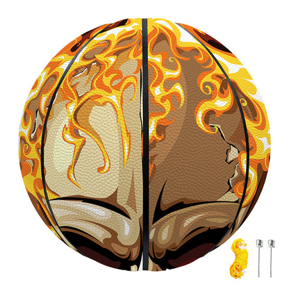 Burning Skull Print Basketball