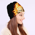 Burning Skull Print Beanie