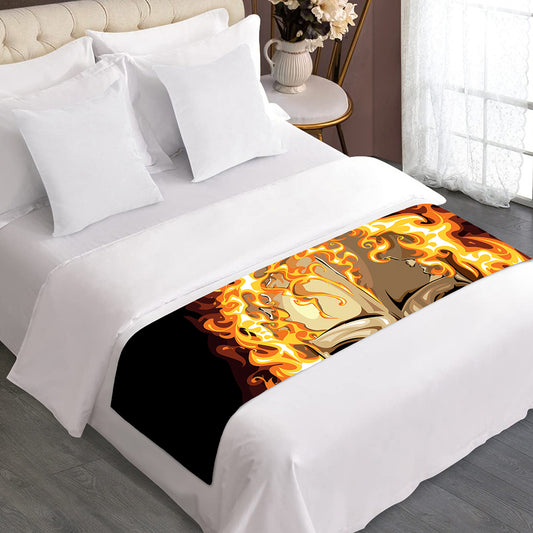 Burning Skull Print Bed Runner