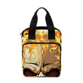 Burning Skull Print Bible Tote Bag