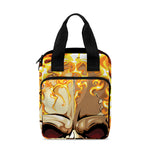 Burning Skull Print Bible Tote Bag