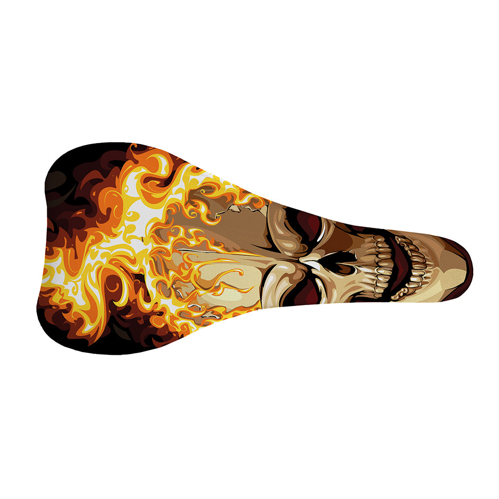 Burning Skull Print Bicycle Seat Cover