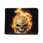 Burning Skull Print Bifold Wallet