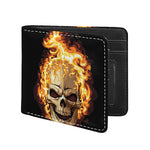 Burning Skull Print Bifold Wallet