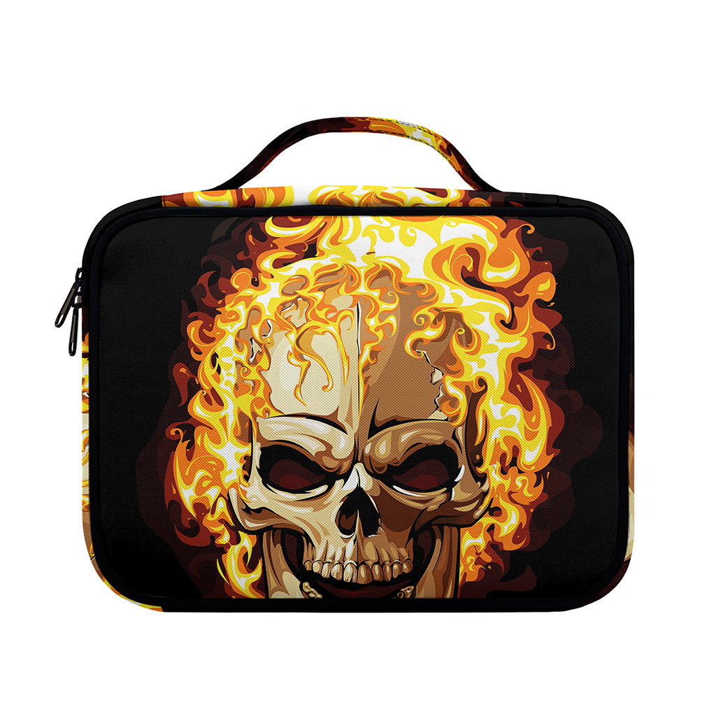 Burning Skull Print Briefcase Bible Bag