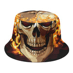 Burning Skull Print Bucket Hat
