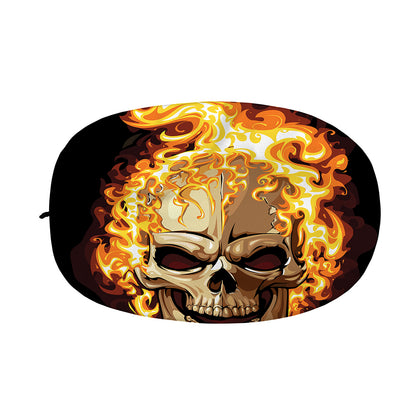 Burning Skull Print Car Side Mirror Covers