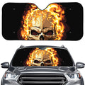 Burning Skull Print Car Windshield Sun Shade