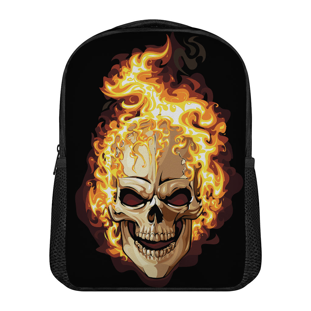 Burning Skull Print Casual Backpack