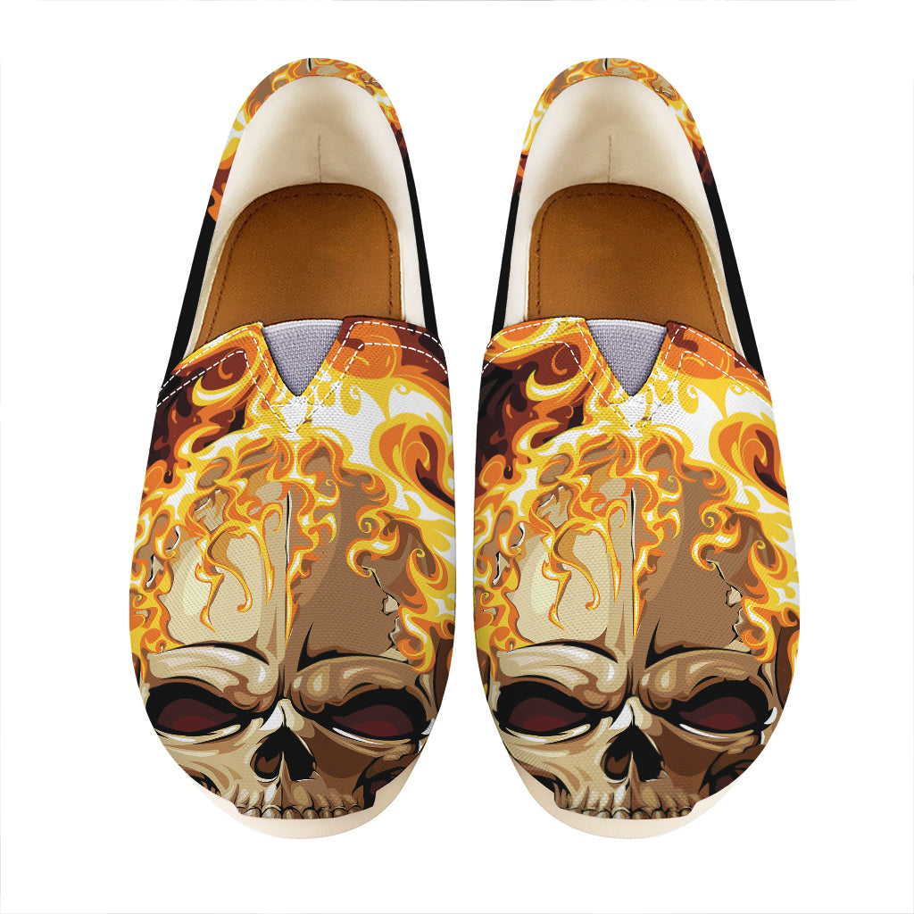 Burning Skull Print Casual Shoes