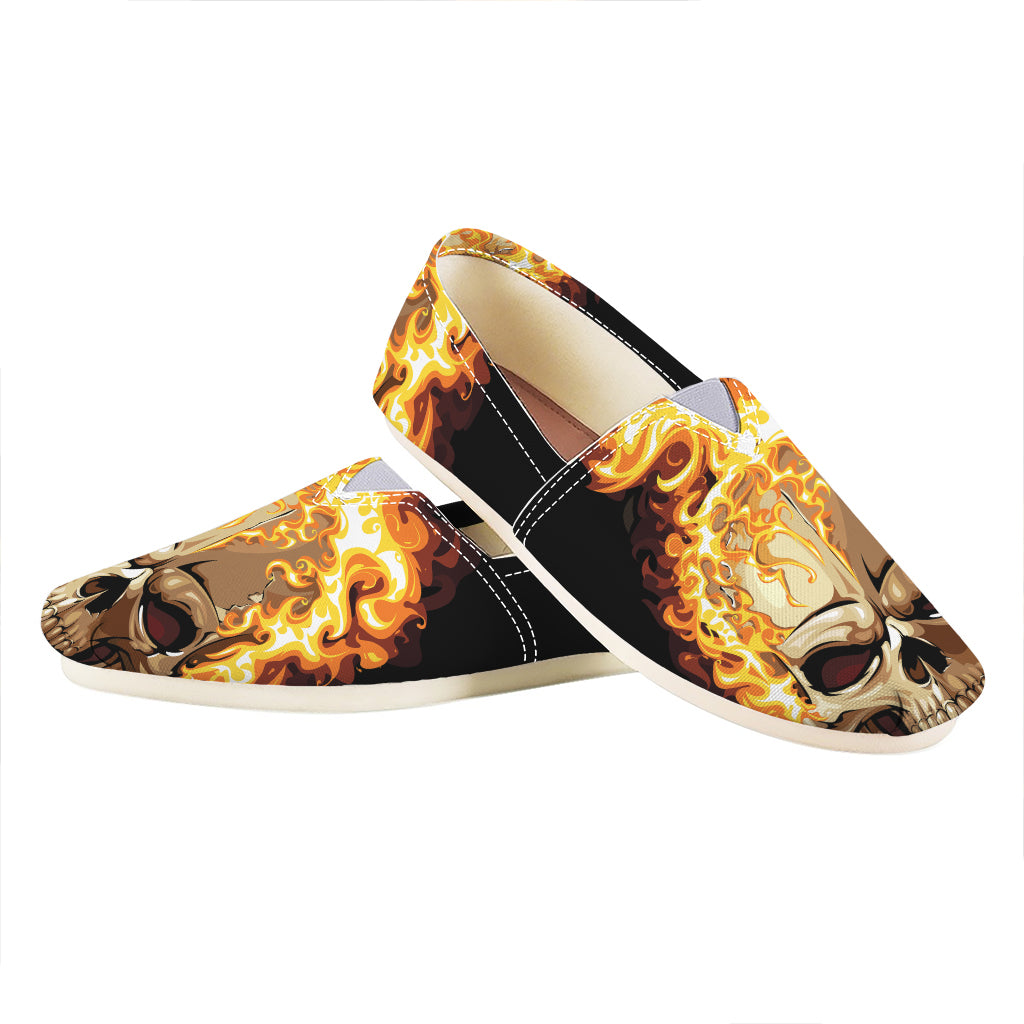 Burning Skull Print Casual Shoes