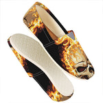 Burning Skull Print Casual Shoes