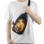 Burning Skull Print Chest Bag