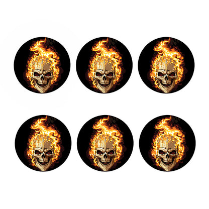 Burning Skull Print Coaster Set