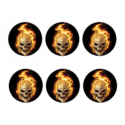 Burning Skull Print Coaster Set
