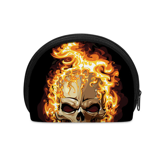 Burning Skull Print Coin Purse